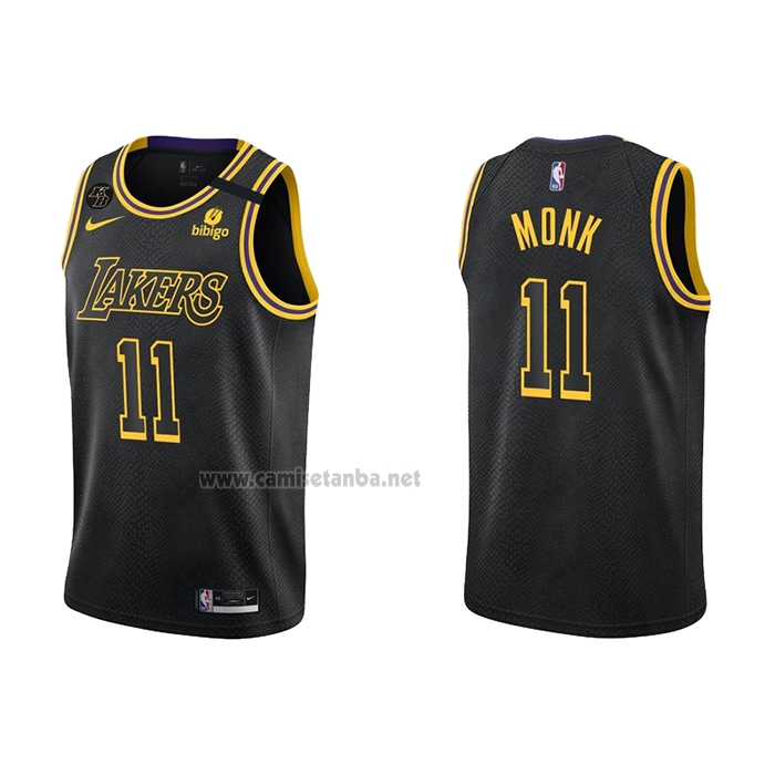 Camiseta Los Angeles Lakers Malik Monk #11 Mamba 2021-22 Negro